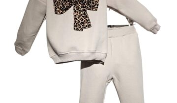 Φόρμα Leopard Bow Mini- Νο 2-4 ετών