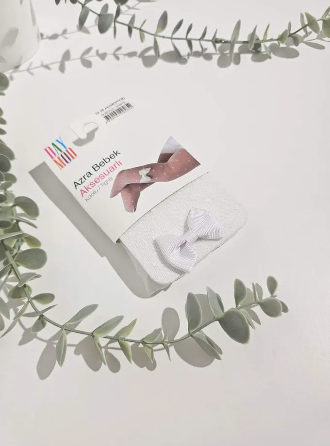 Καλσονάκι Λευκό Πουά Φιόγκος