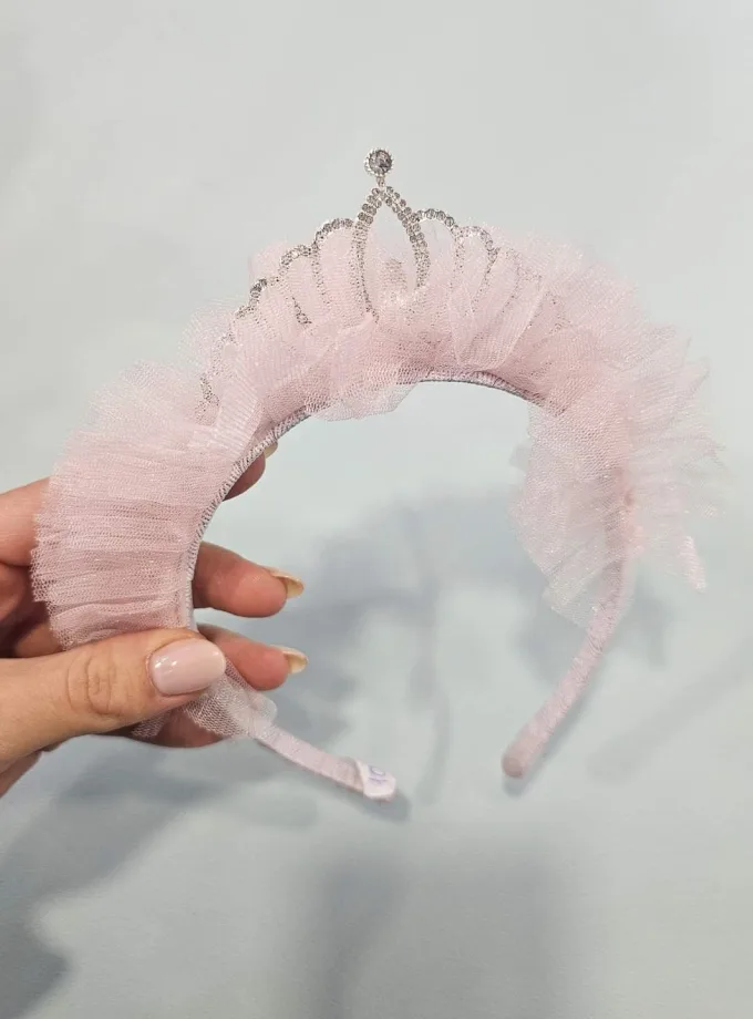 Στέκα Κορώνα Ροζ Στρασάκια