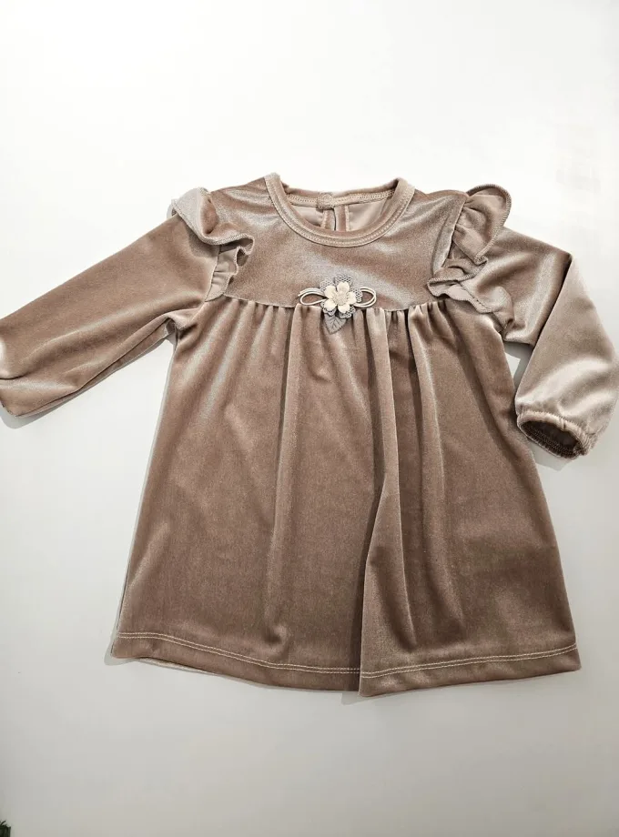 Φόρεμα Βελουτέ Μπεζ Bebe