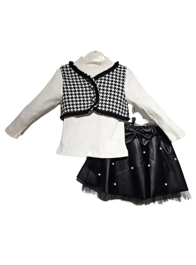 Σύνολο Pied-de-Poule Δερματίνη Mini