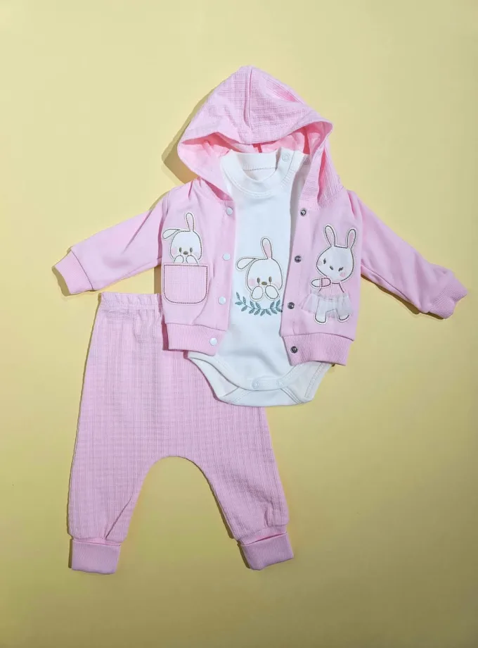 Σύνολο Τριπλό Bunnies Ροζ Bebe