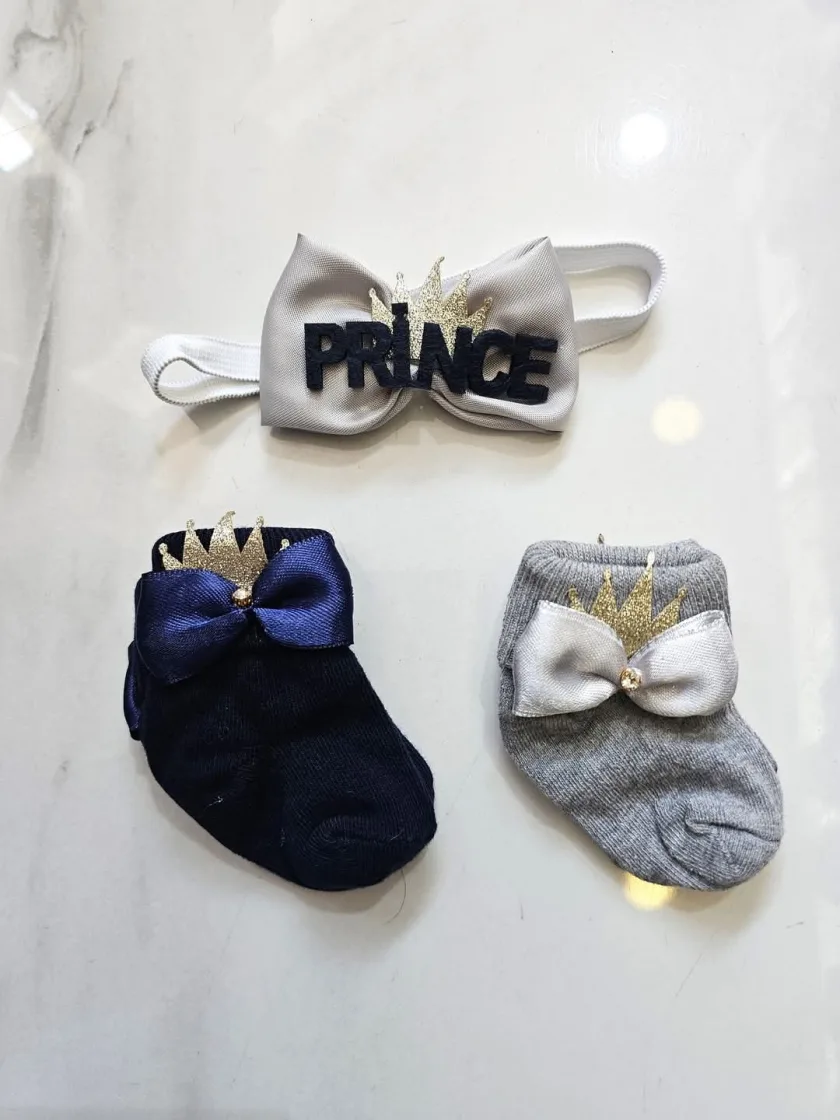 Σετ Newborn Καλτσάκια-Παπιγιόν Prince Μπλε
