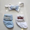 Σετ Newborn Καλτσάκια-Παπιγιόν BABY Σιελ