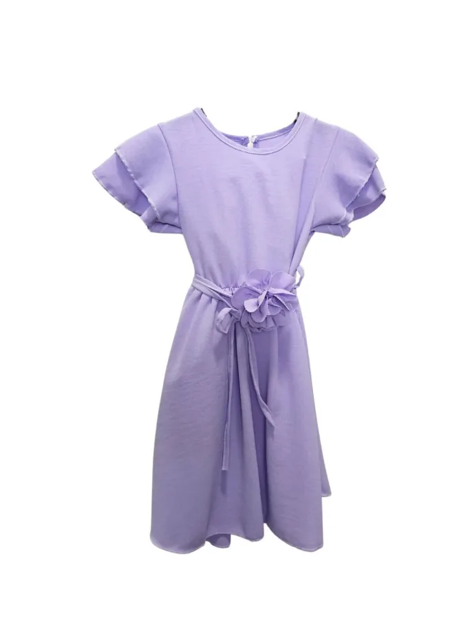 Φόρεμα Βισκόζι Flower Λιλά Junior