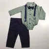 Σύνολο Ελιά Πουκάμισο- Μπλε Παντελόνι και Τιράντες Bebe