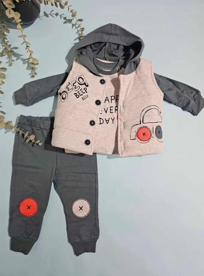 Σύνολο με Αμάνικο Car Κυπαρισσί Bebe