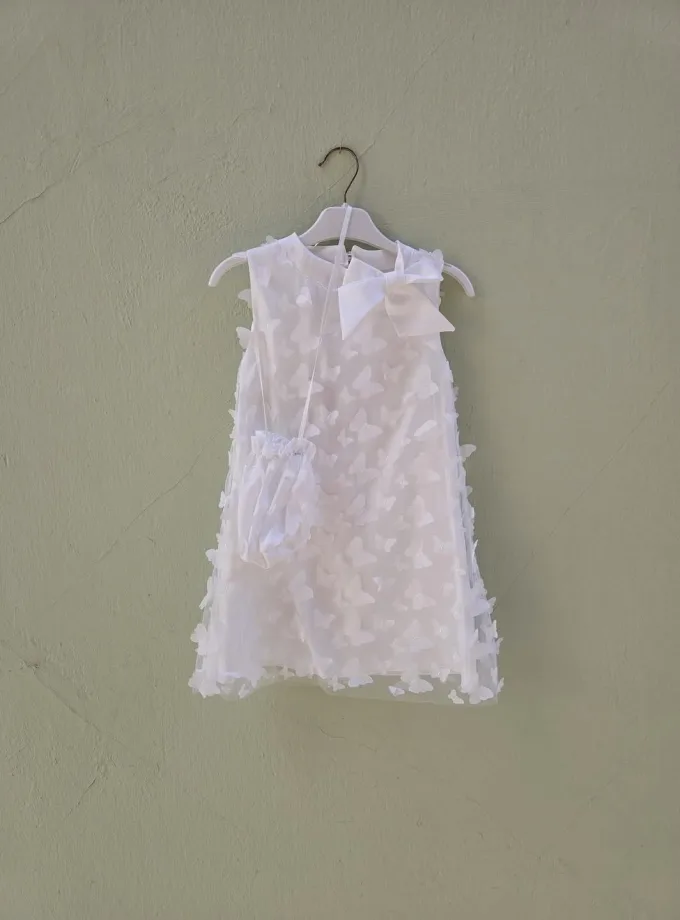 Φόρεμα Πεταλουδίτσες Λευκές Junior