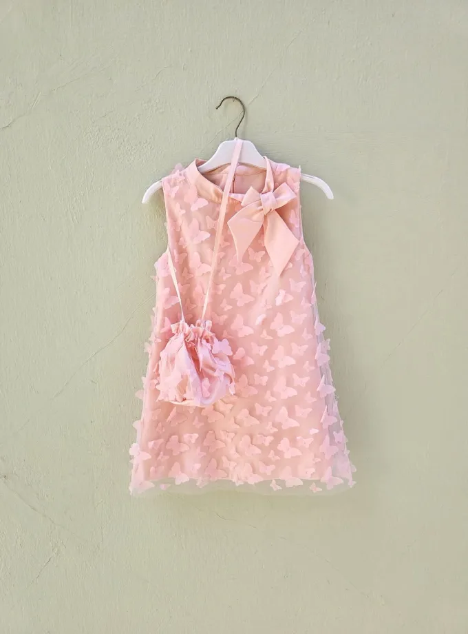 Φόρεμα Πεταλουδίτσες Σομόν Junior