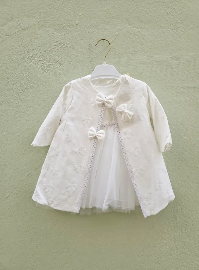 Αμπιγιέ Σύνολο Λευκό Μαντώ και Φόρεμα Bebe