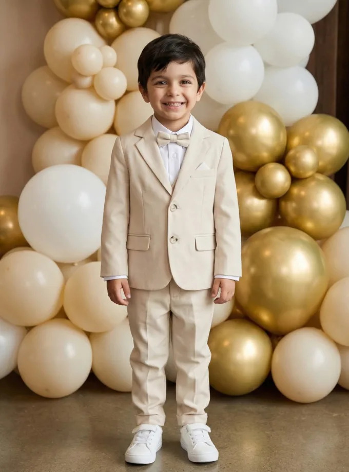 Σύνολο με Σακάκι Εκρού Mini