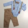 Σύνολο Πουκάμισο Γαλάζιο-Μπεζ Παντελόνι