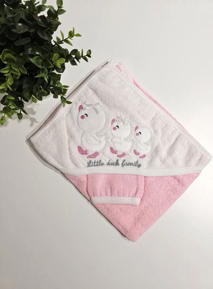 Μπουρνούζι-Κάπα Παπάκια Ροζ