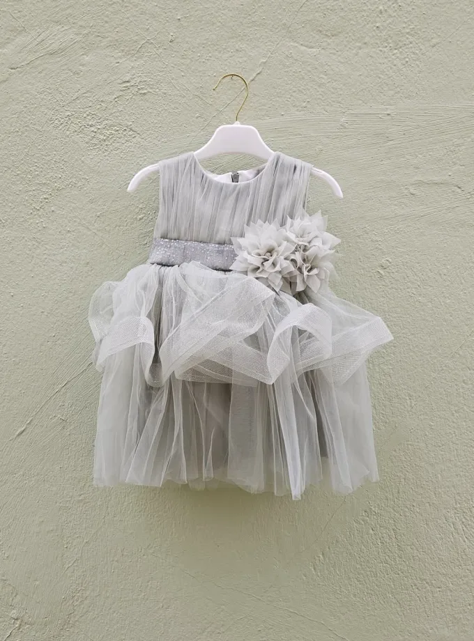 Φόρεμα Αμπιγιέ Βεραμάν με Τούλι Λαμέ Mini