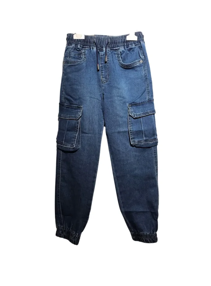 Τζιν Μπλε Cargo Λάστιχο Junior