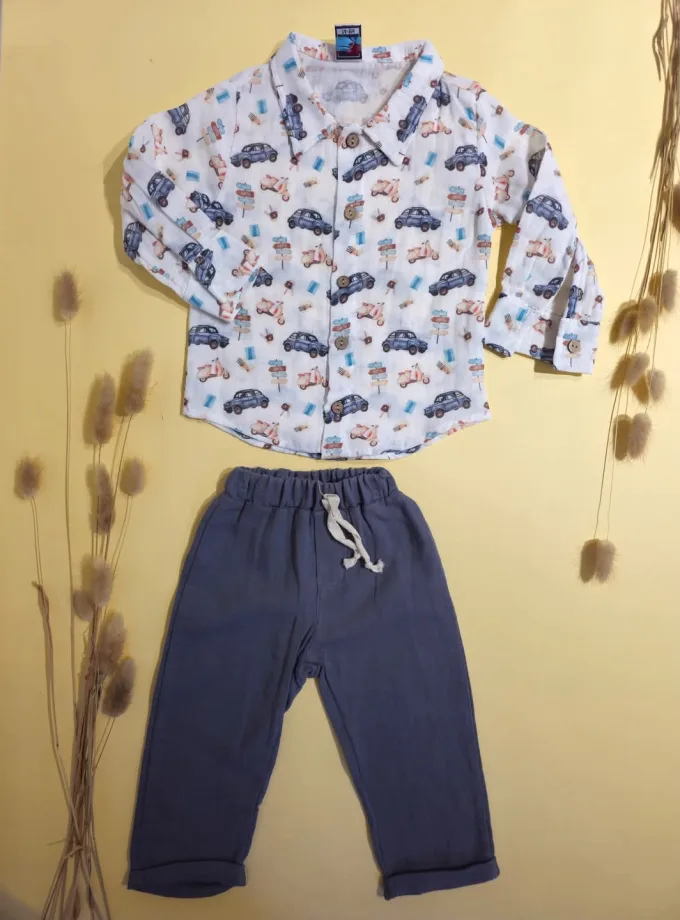 Σύνολο Cars Vintage Γκρι Bebe