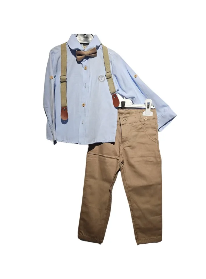 Σύνολο T Σιελ Πουκάμισο-Μπεζ Παντελόνι