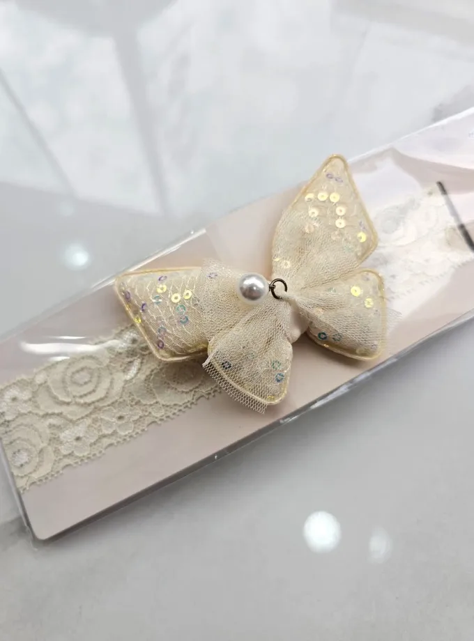 Κορδέλα Μπεζ Πεταλούδα