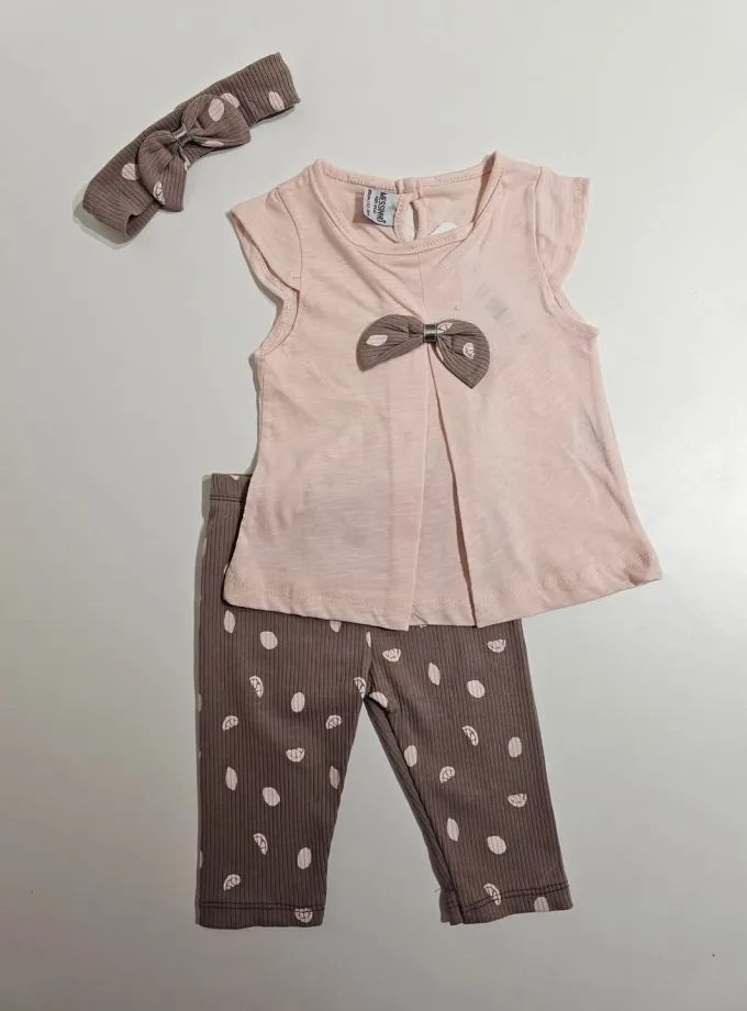 Συνολάκι Σομόν Μπεζ Λεμονάκια Bebe