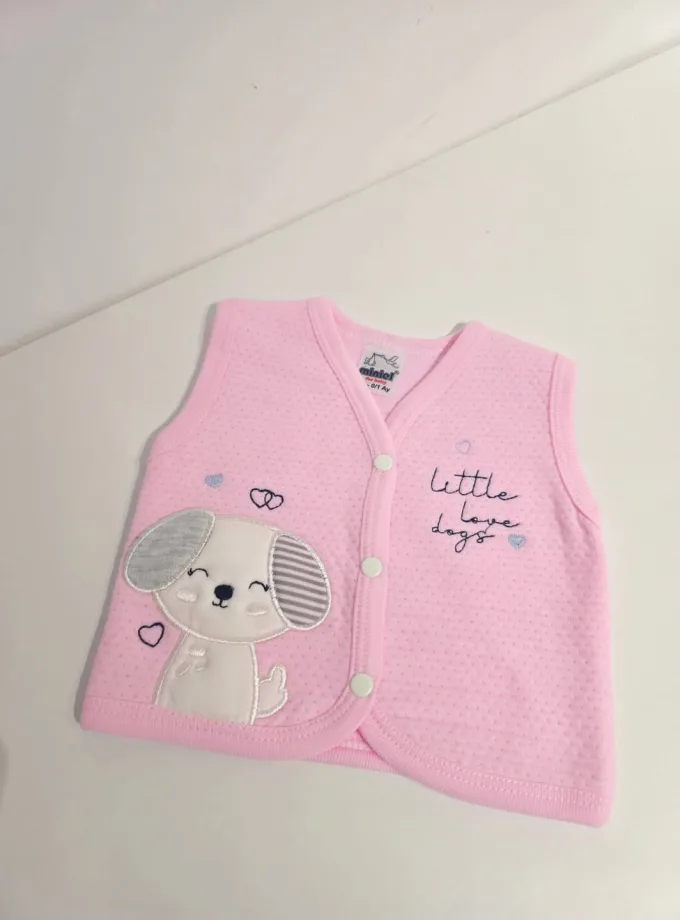Αμάνικο Γιλέκο Ροζ Ζωάκι