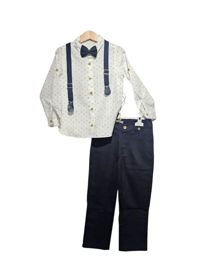 Σύνολο Λευκό Πουκάμισο-Μπλε Παντελόνι