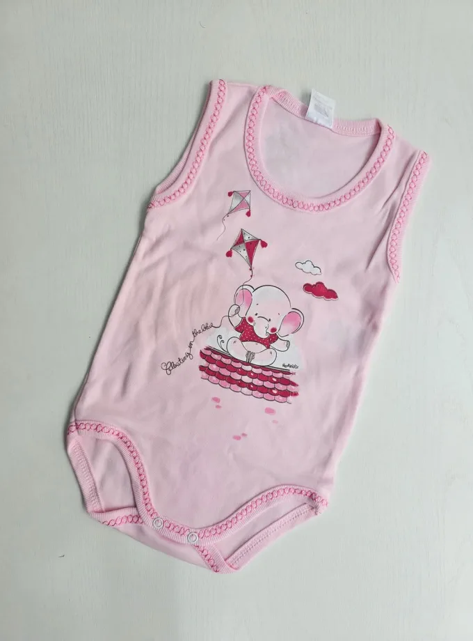 Αμάνικο Εσώρουχο Ροζ Ελεφαντάκι