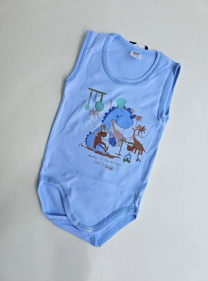 Αμάνικο Εσώρουχο Δεινοσαυράκι Γαλάζιο