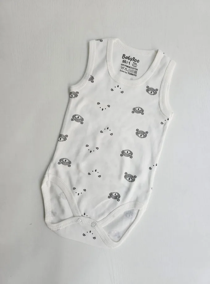 Αμάνικο Εσώρουχο Αρκουδάκια Εκρού