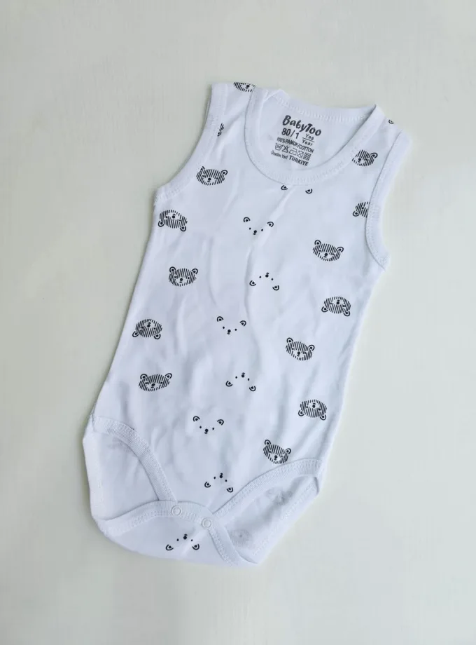 Αμάνικο Εσώρουχο Αρκουδάκια Άσπρο