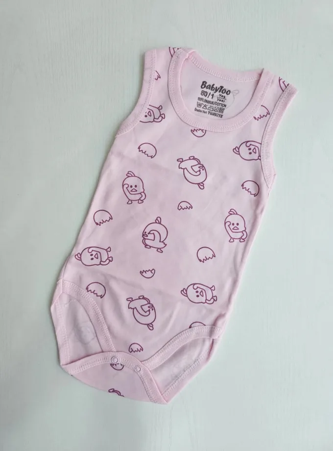 Αμάνικο Εσώρουχο Ροζ Κοτοπουλάκια