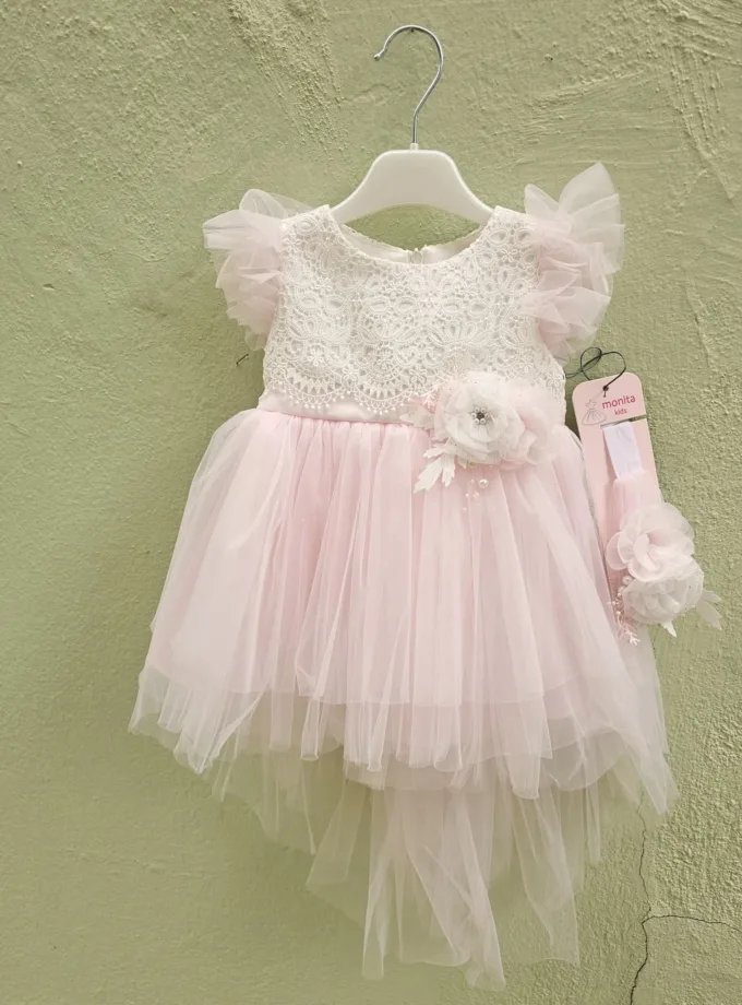 Φόρεμα Αμπιγέ Κηπούρι Ροζ Bebe