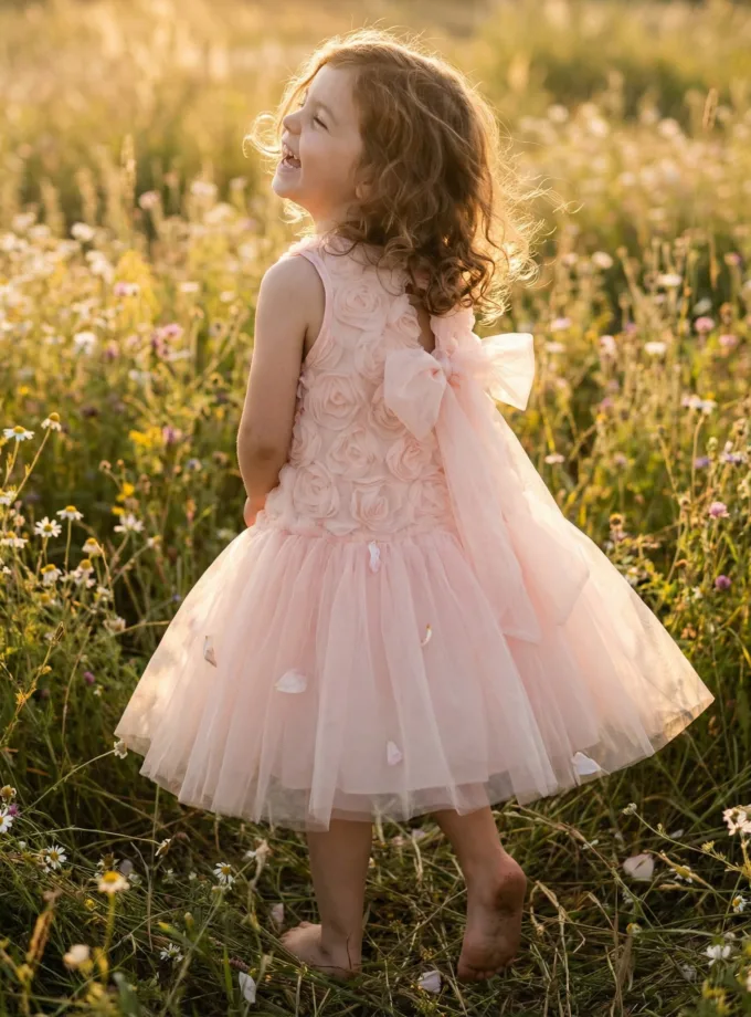 Φόρεμα Αμπιγέ Σομόν Rose - Νο 1-5 ετών