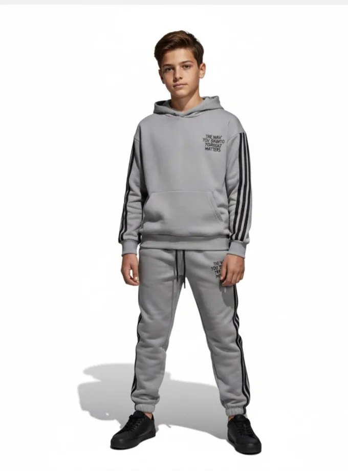 Σύνολο με Ρίγες Γκρι Junior