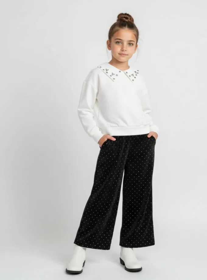 Μπλούζα με Γιακά και Πετράδια