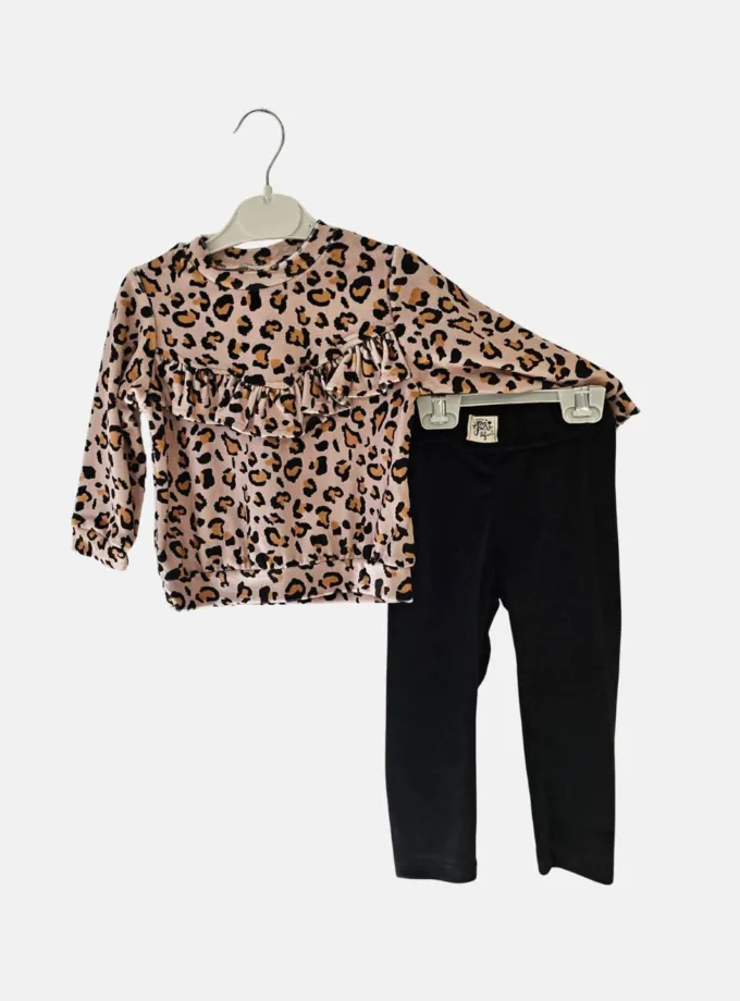 Σύνολο Βελουτέ Λεοπάρ με Κολάν Bebe