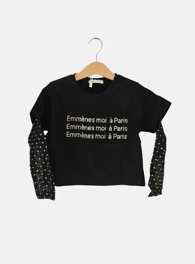 Μπλούζα Διχτάκι Μαύρη Junior