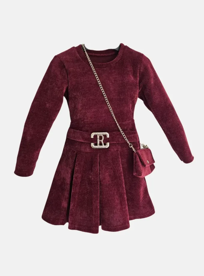 Φόρεμα Μπορντό Σενίλ Junior