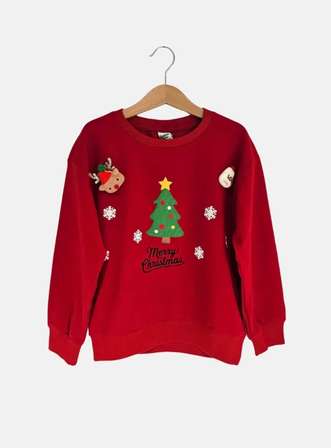 Μπλούζα Χριστουγεννιάτικη Merry Christmas Κόκκινο Junior