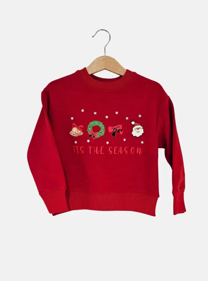 Μπλούζα Φούτερ Christmas Κόκκινη