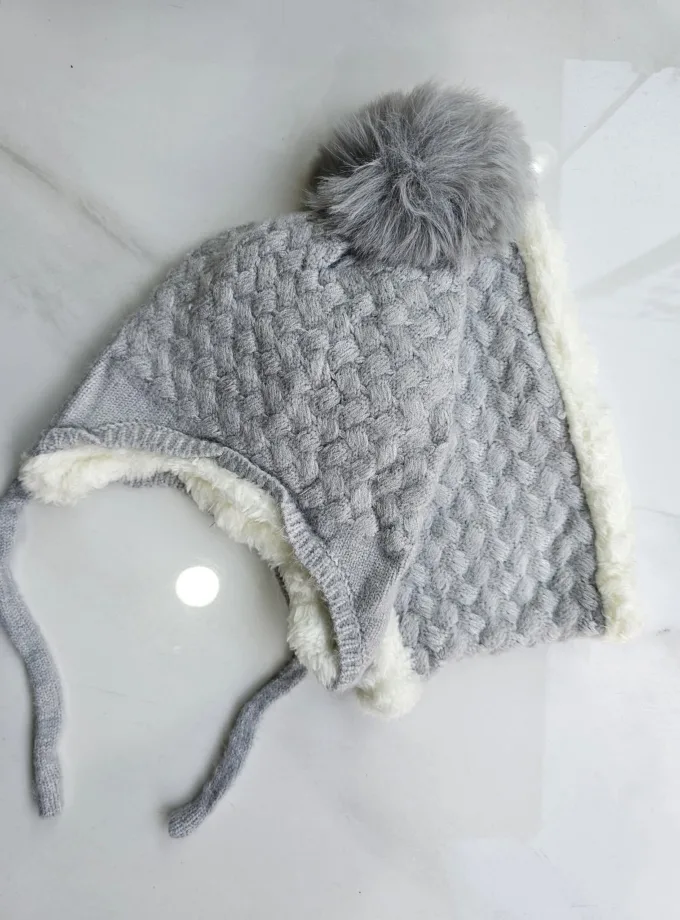 Σετ Σκούφος- Λαιμός Γκρι