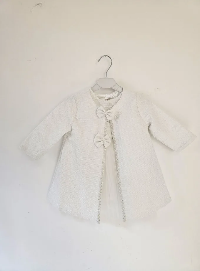 Αμπιγιέ Σύνολο Μαντώ και Φόρεμα Άσπρο Bebe