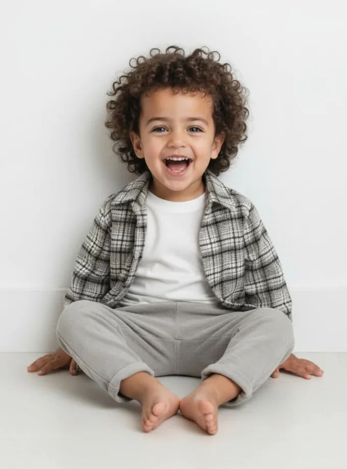 Σύνολο Τριπλό Καλό Καρό Λαδί