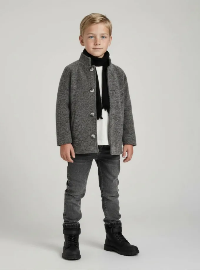 Σύνολο με Μελανζέ Παλτό Mini