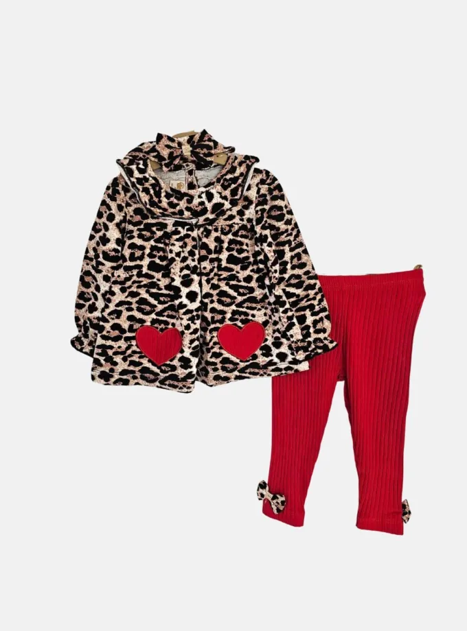 Σύνολο Λεοπάρ-Κόκκινο Ριπ Bebe