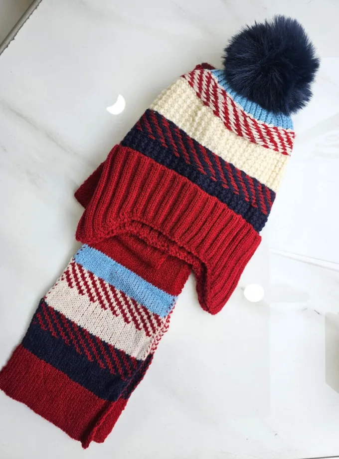 Σετ Σκουφάκι Κόκκινο-Μπλε