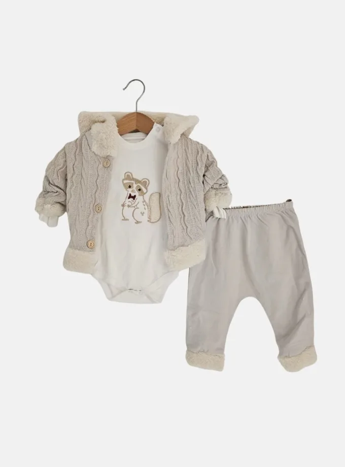 Σετ Ρακούν Γουνάκι Bebe Τριπλό