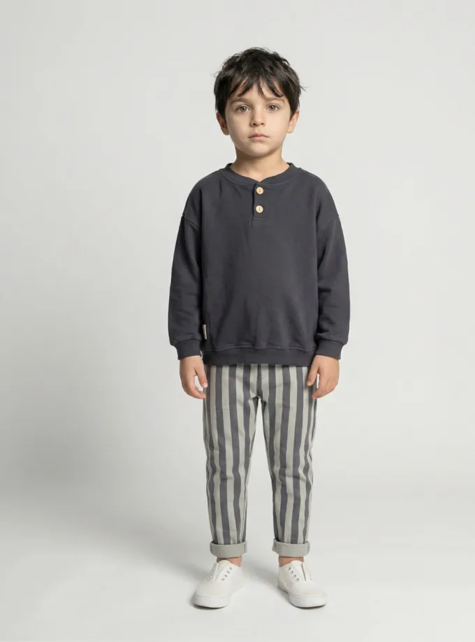 Σύνολο Μπλε Ριγέ Παντελόνι Mini