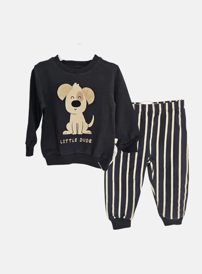 Σύνολο Σκυλάκι με Ριγέ Παντελόνι Μπλε Bebe