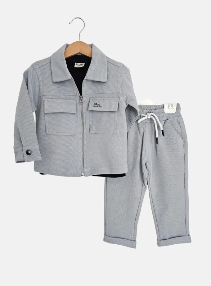 Σύνολο Γαλάζιο με Μαύρη Μπλούζα Junior