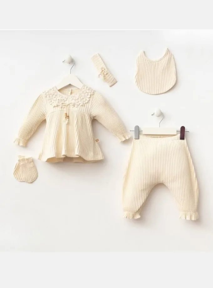 Σύνολο Boho Newborn Εκρού